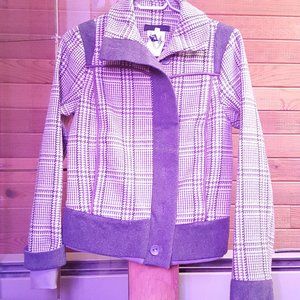 Wool Button Jacket Medium [80% Wool] Made In Canada